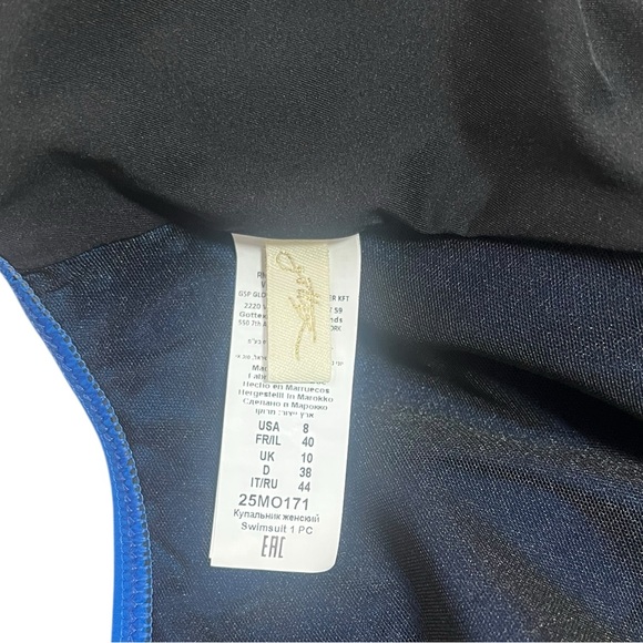 GOTTEX cobolt blue Montecarlo cap sleeve square neck one piece swimsuit size 8 - Picture 5 of 8